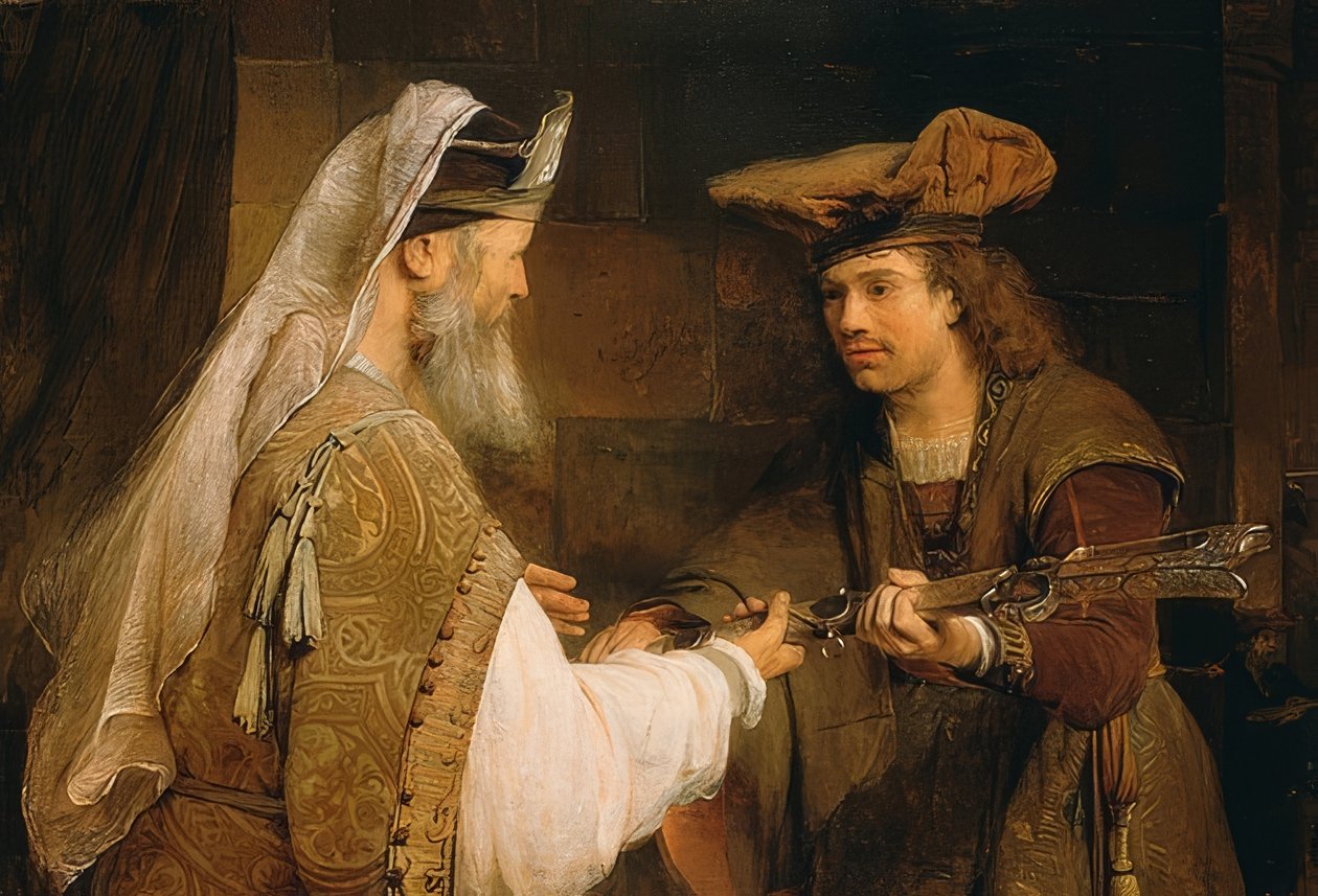 Ahimelek giver David Goliats sværd. 1680