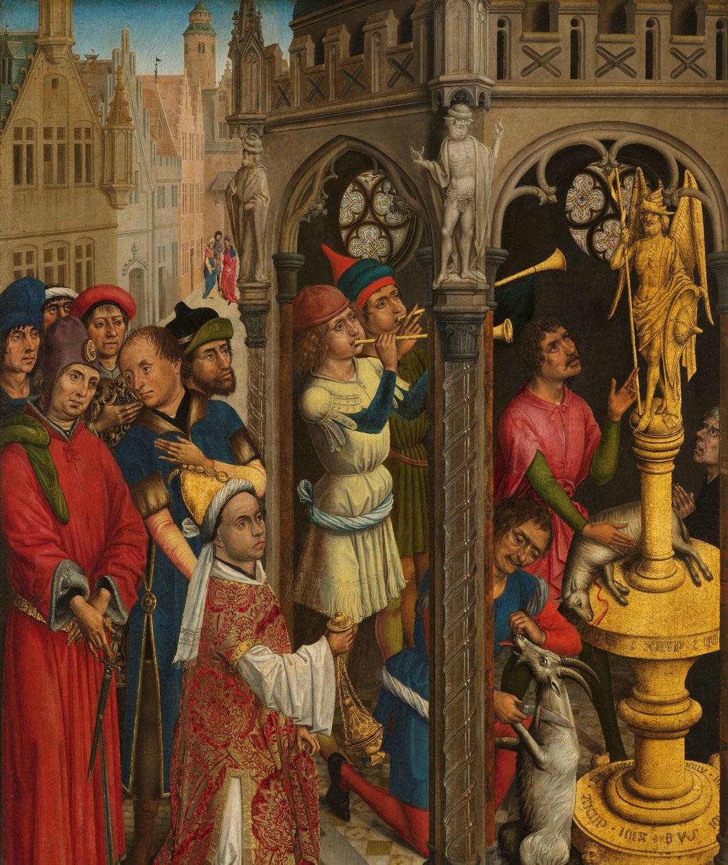 Augustin ofrer til et manikæernes idol (?) af Aert van den Bossche (attributed to)