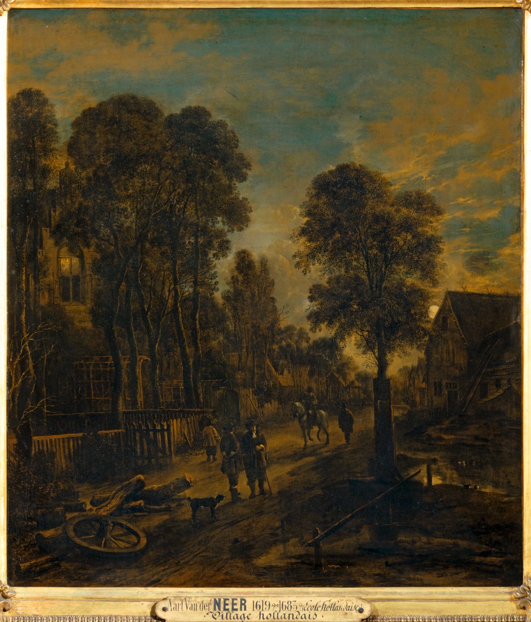Landsbyen krydses af en vej ... af Aert van der (after) Neer