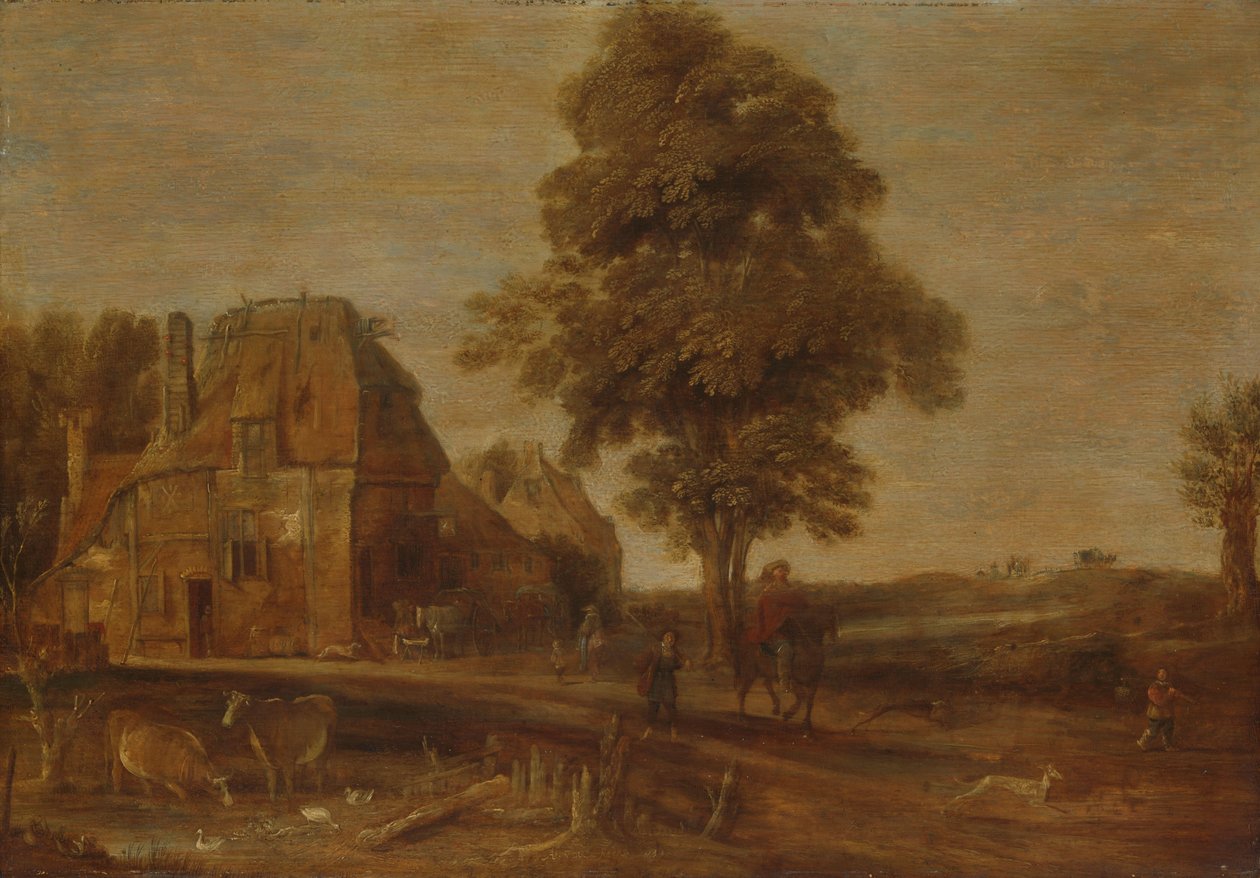 Landskab med kro af Aert van der Neer