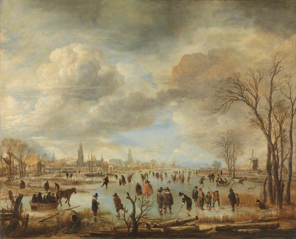 River View om vinteren, ca. 1655-60 af Aert van der Neer