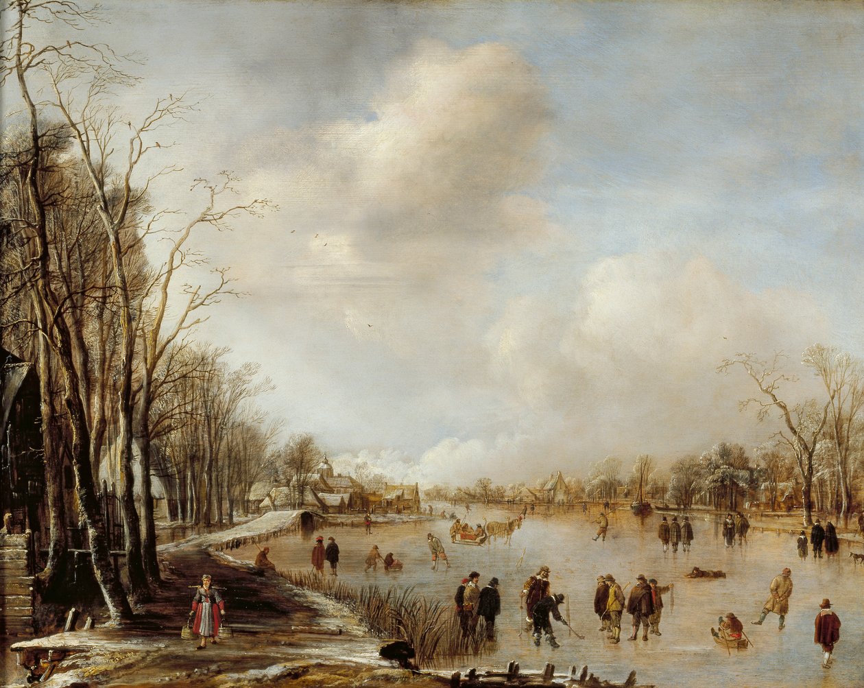 Vinterlandskab, 1645 af Aert van der Neer