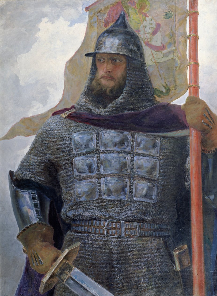 Alexander Nevsky (1220-63) hertug af Novgorod, storhertug af Vladimir (olie på lærred) af Afanasiy Yefremovich Kulikov