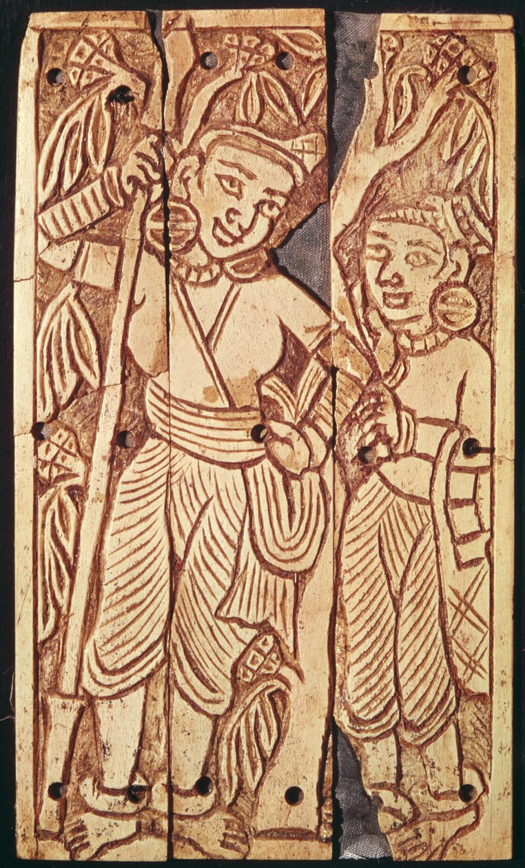 To kvinder under et Ashoka-træ, fra Begram, 1.-2. århundrede af Afghan School