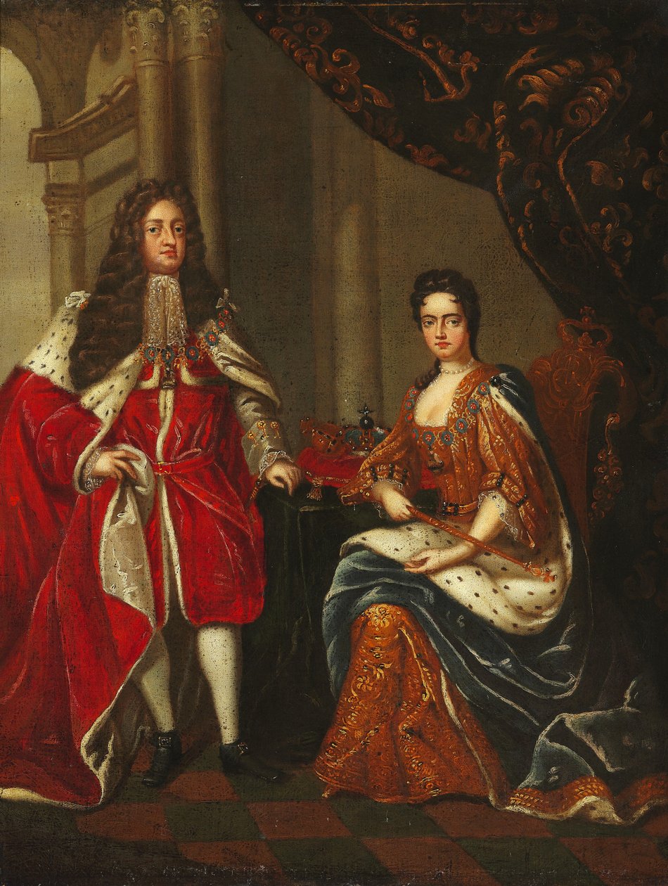 Portræt af dronning Anne af England og George Prins af Danmark af Charles Boit