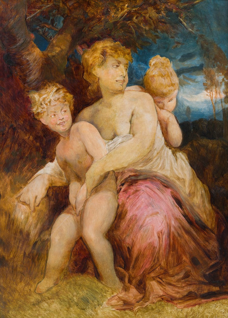 Nymfe med børn af After Hans Makart