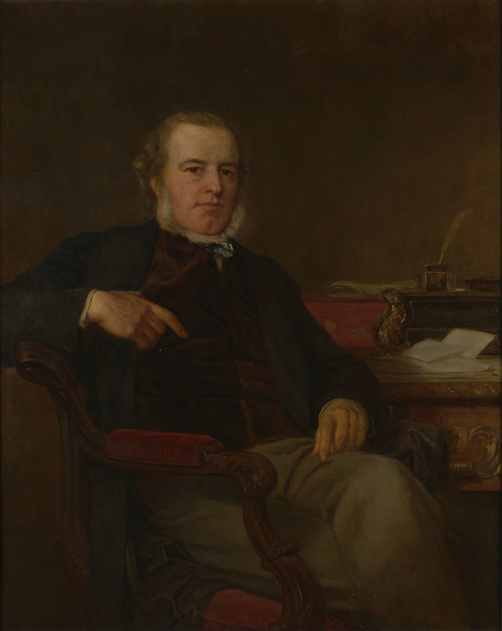 Portræt af Henry Bruce, 1. baron Aberdare, britisk politiker og hjemmesekretær (1815-1895) af After Henry Tanworth Wells