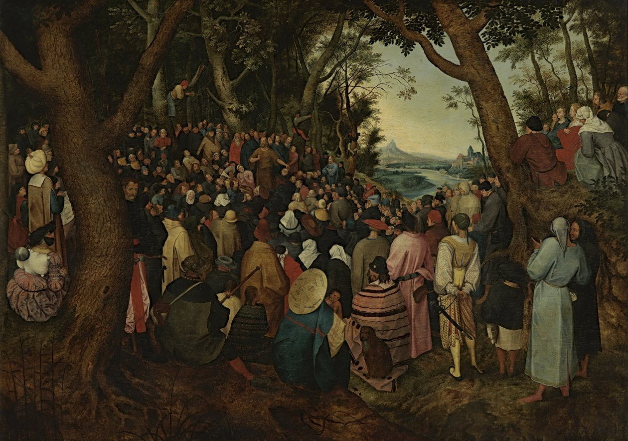 Sankt Johannes forkynder for mængden (kopi efter Pieter Bruegel den Ældre) af After Pieter Brueghel the Elder