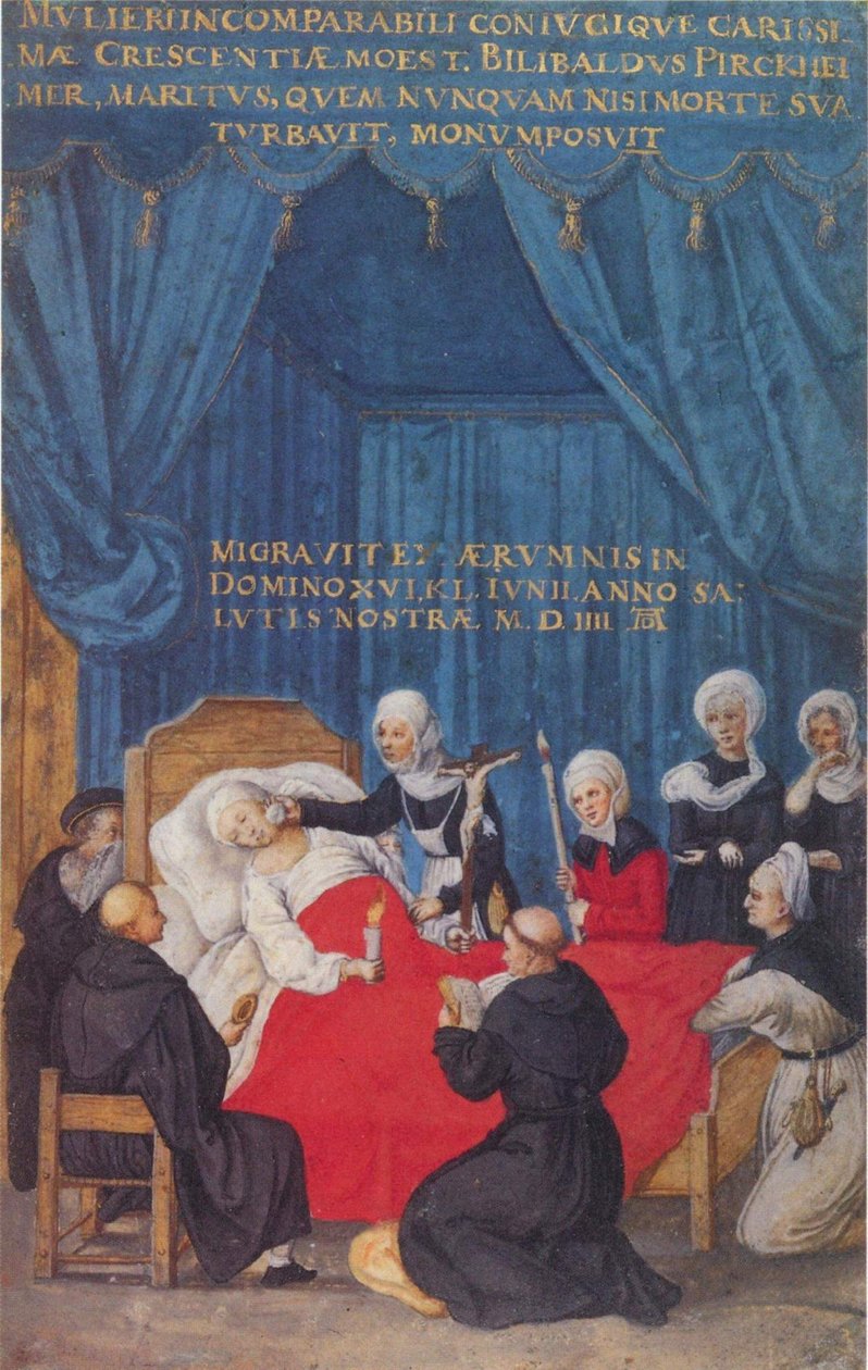 Crescentia Pirckheimers død af After Albrecht Dürer