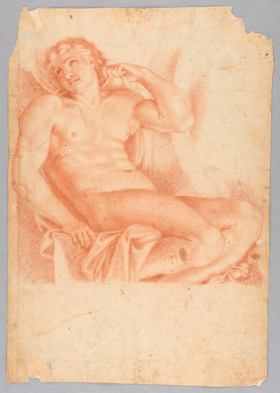 Slave fra Hero and Leander i Galleria Farnese, efter Annibale Carracci af After Annibale Carracci