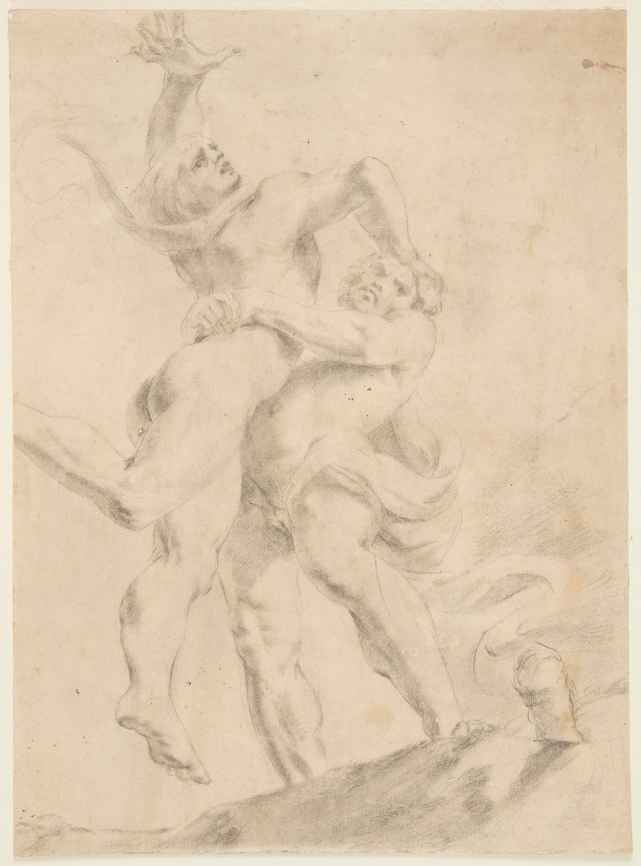 Studie for Hercules og Antaeus af After Annibale Carracci