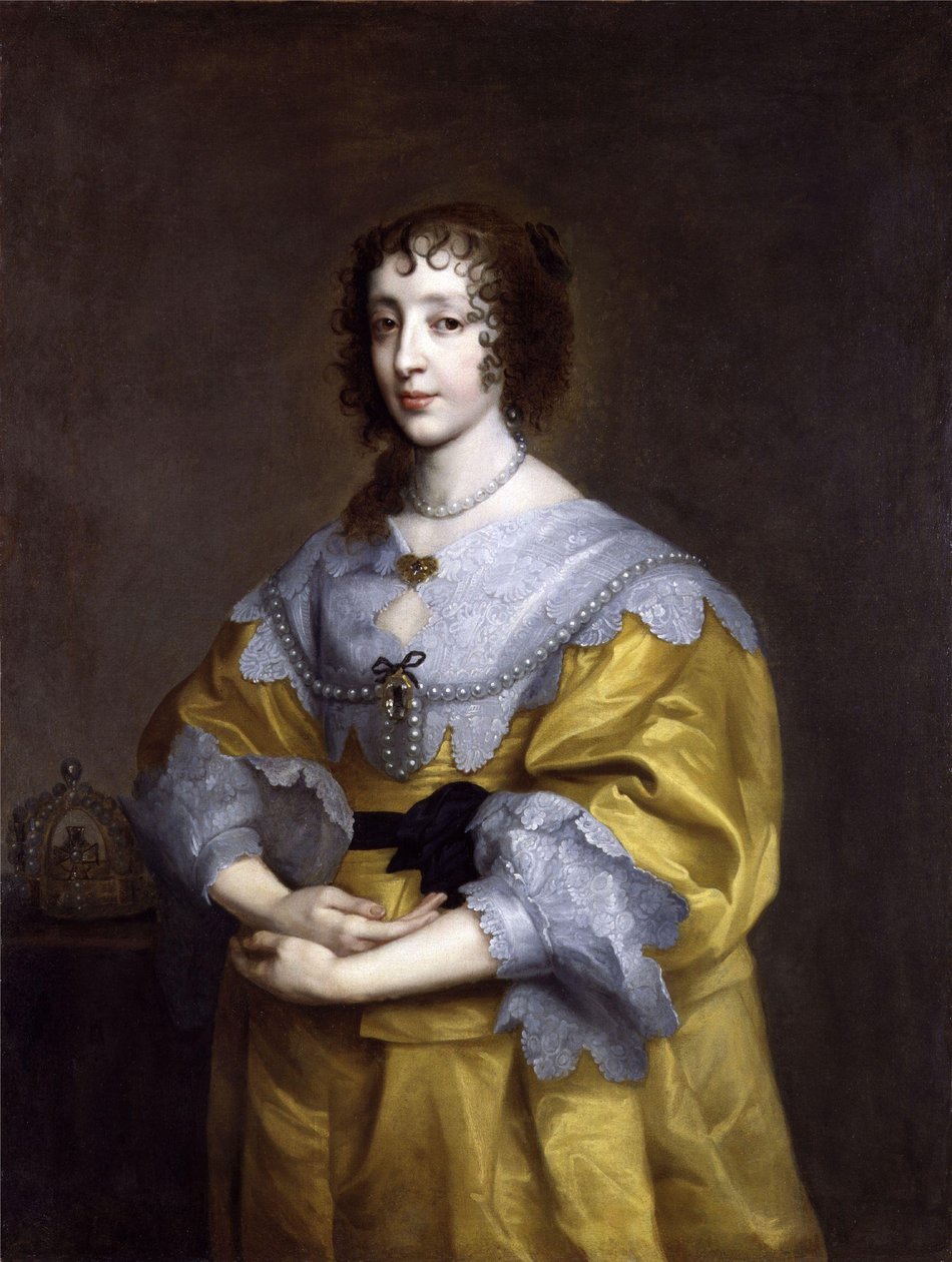 Portræt af Henrietta Maria de Bourbon, dronning af England (1609-1669) af after Anthony van Dyck