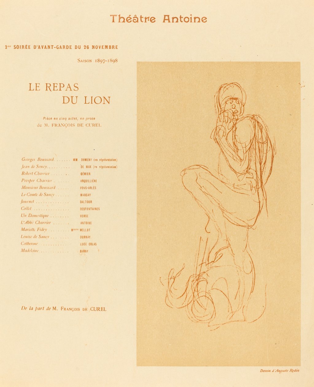 Løvens måltid af after Auguste Rodin