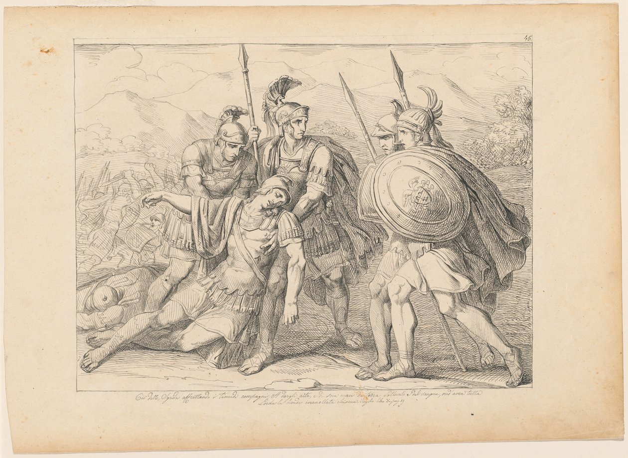 Lausus død af After Bartolomeo Pinelli