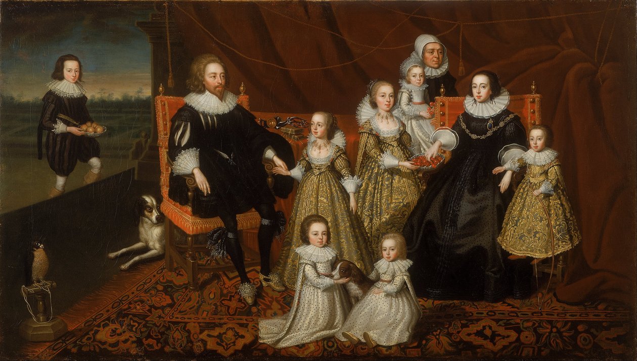 Portræt af Sir Thomas Lucy og hans familie af After Cornelius Johnson