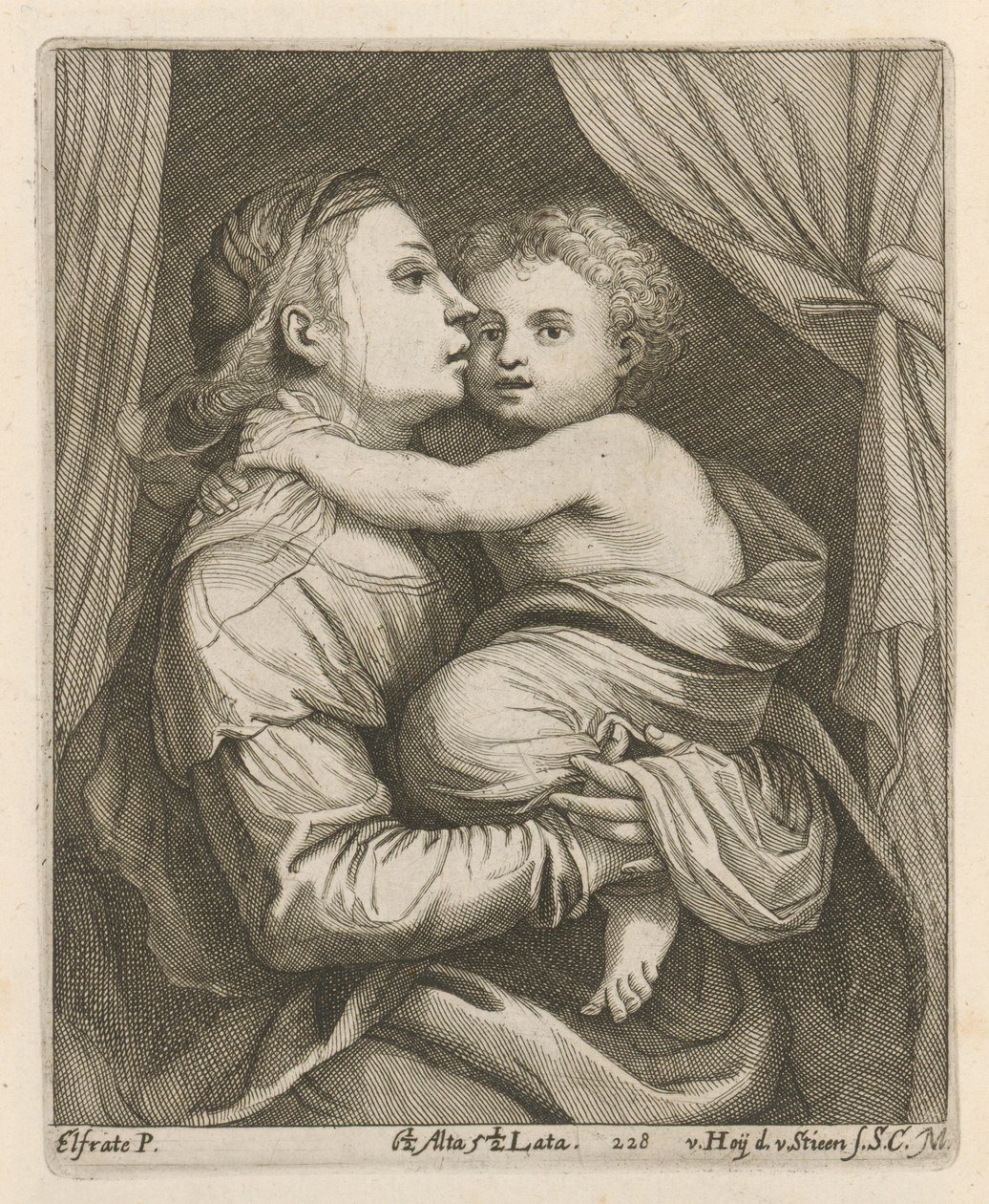 Madonna og barn af After David Teniers the Younger