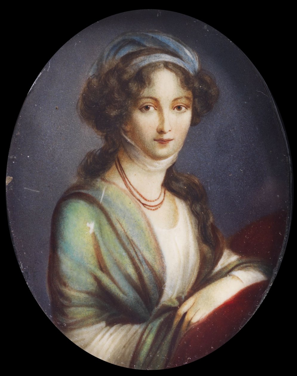 Miniature af Elizabeth Alexeevna (Vigee-Le Brun-type) af anonym (19. årh., priv.coll.) af after Élisabeth Louise Vigée Le Brun