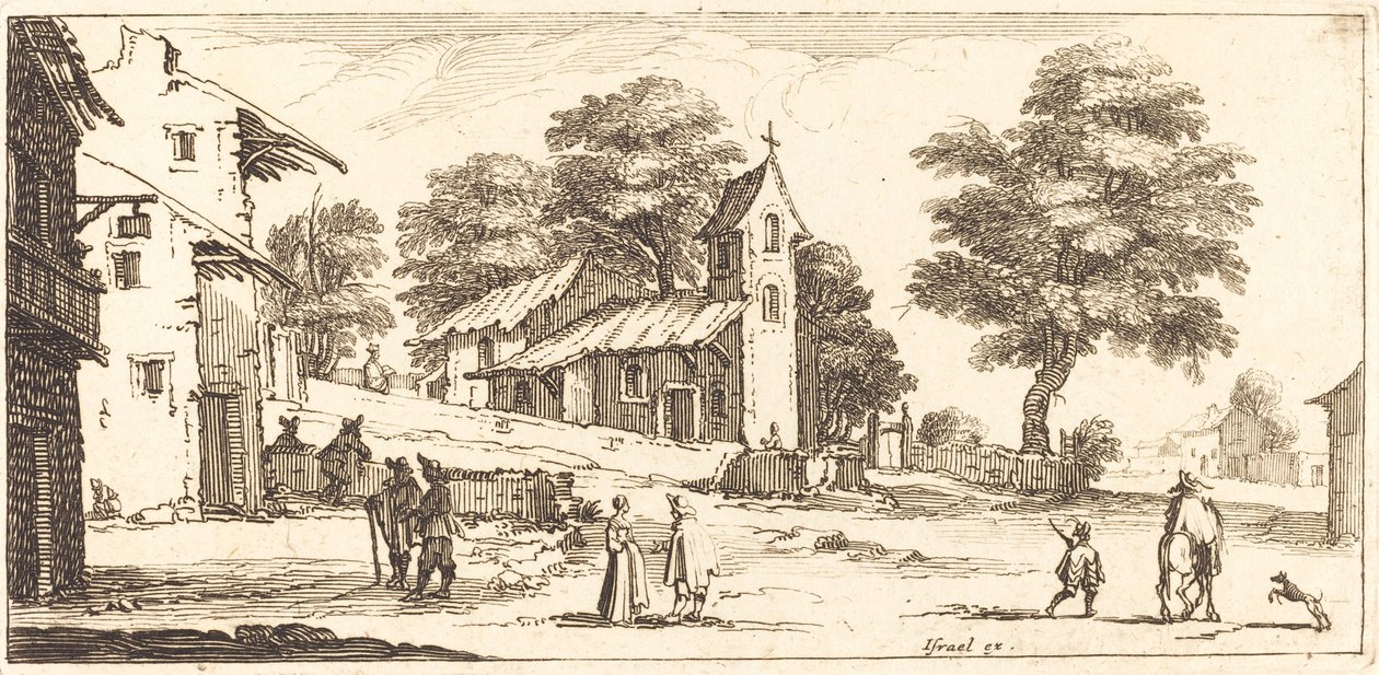 En kirke af After Jacques Callot