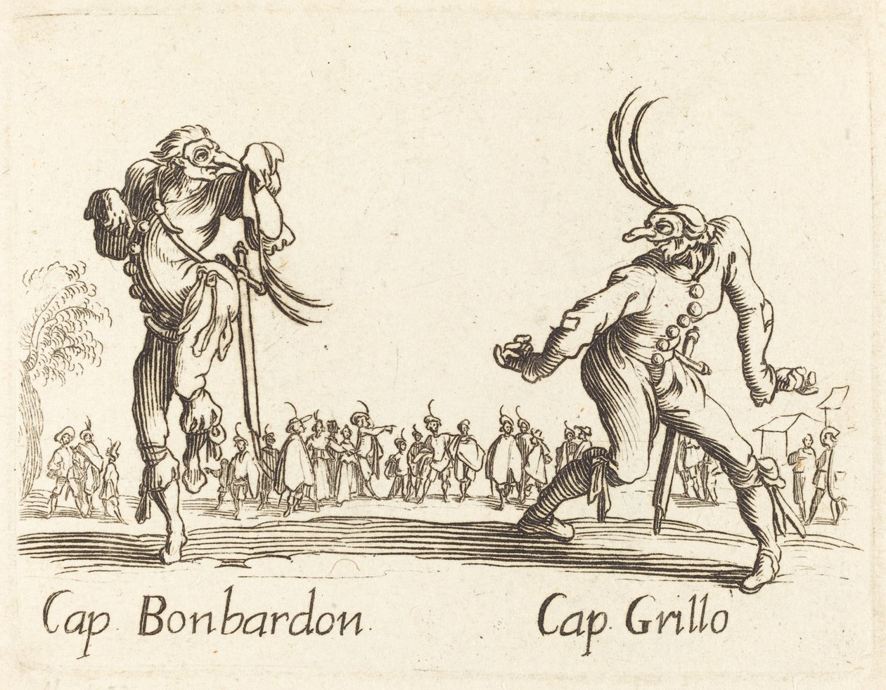 Kap. Bonbardon og Cap. Cricket af After Jacques Callot