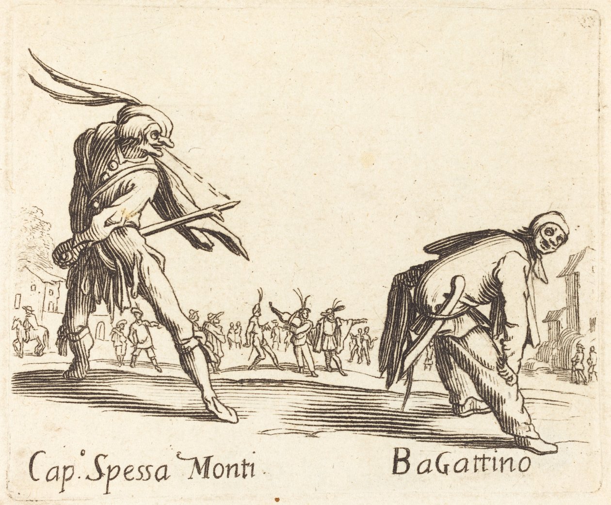 Cap. Spessa Monti og Bagattino af After Jacques Callot