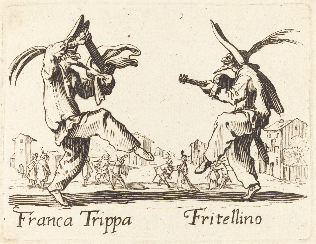 Franca Trippa og Fritellino af After Jacques Callot