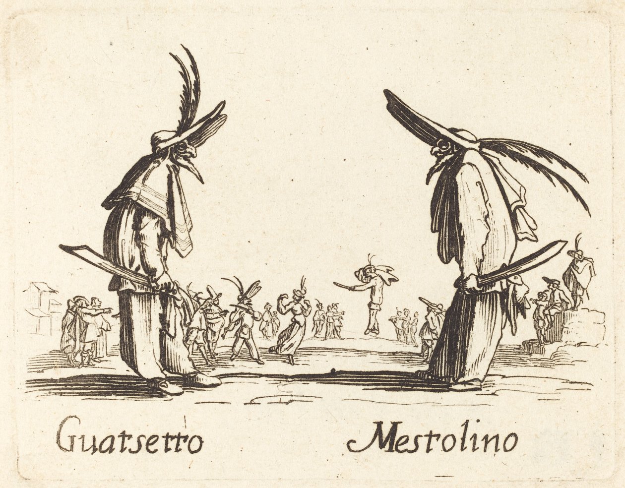 Guatsetto og Mestolino af After Jacques Callot