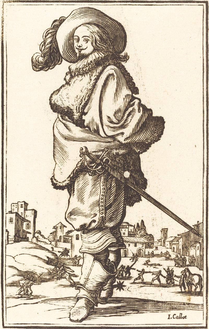 Ædelmand med Pelsplastron af After Jacques Callot
