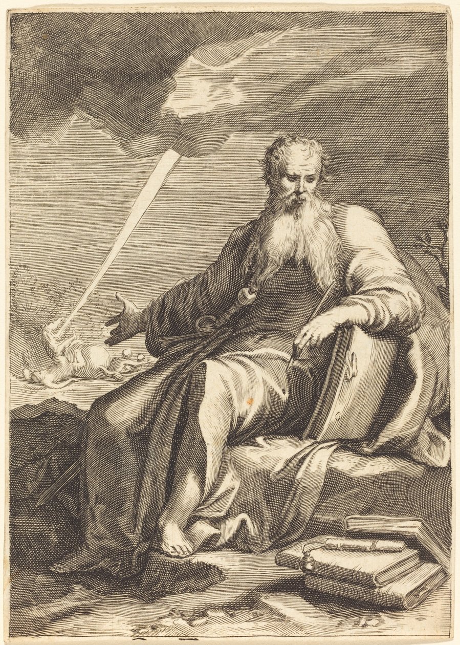 Saint Paul, siddende af After Jacques Callot