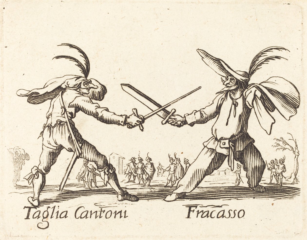 Taglia Cantoni og Fracasso af After Jacques Callot