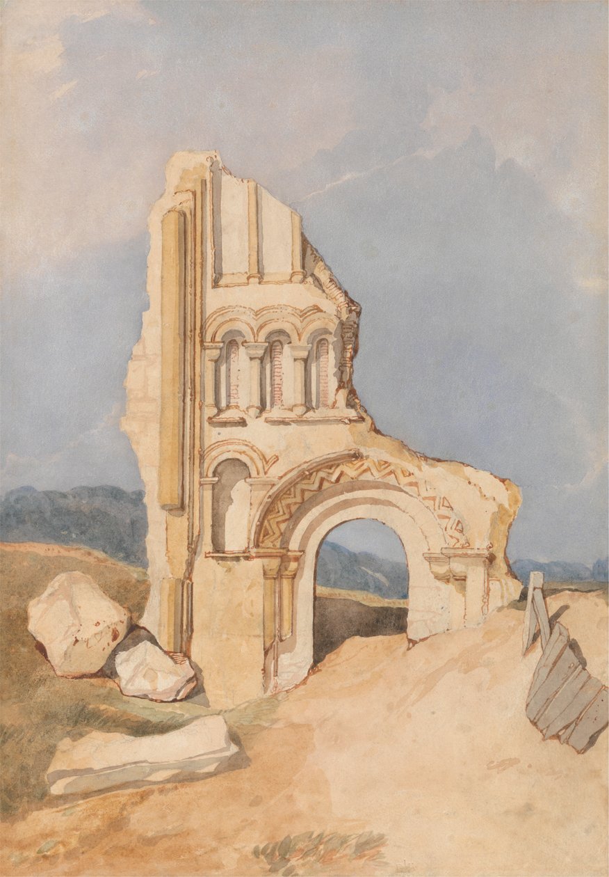 Ruin af en normannisk kirke af After John Sell Cotman
