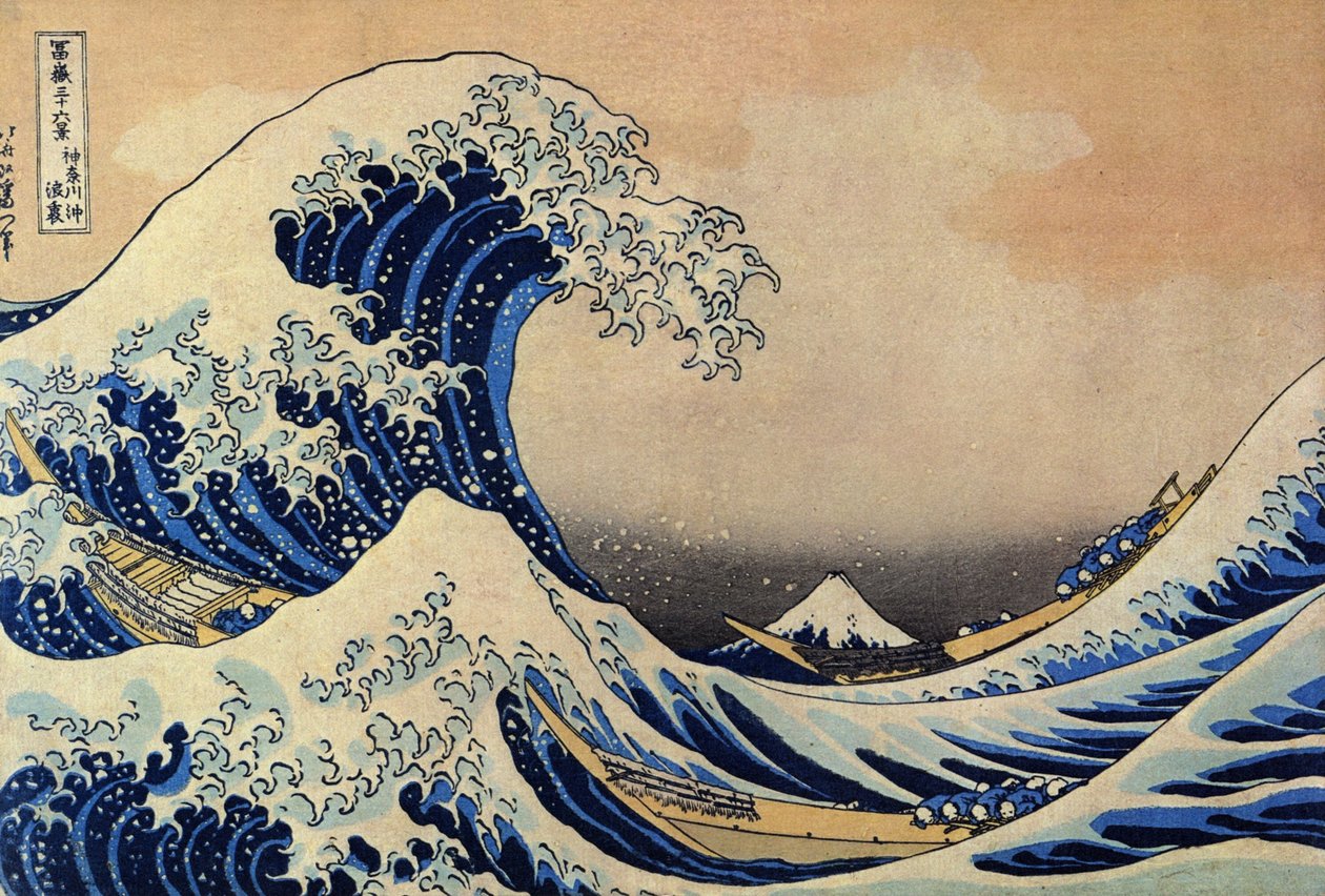 Bag den store bølge ved Kanagawa af After Katsushika Hokusai