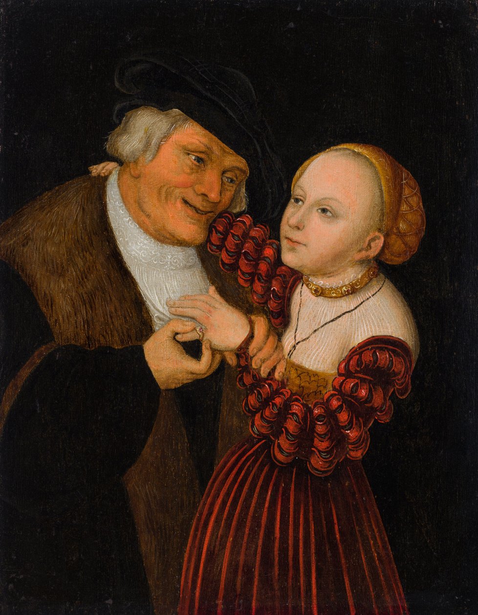 Tysk: Ungleiches Paar Et dårligt matchende par af after Lucas Cranach the Elder