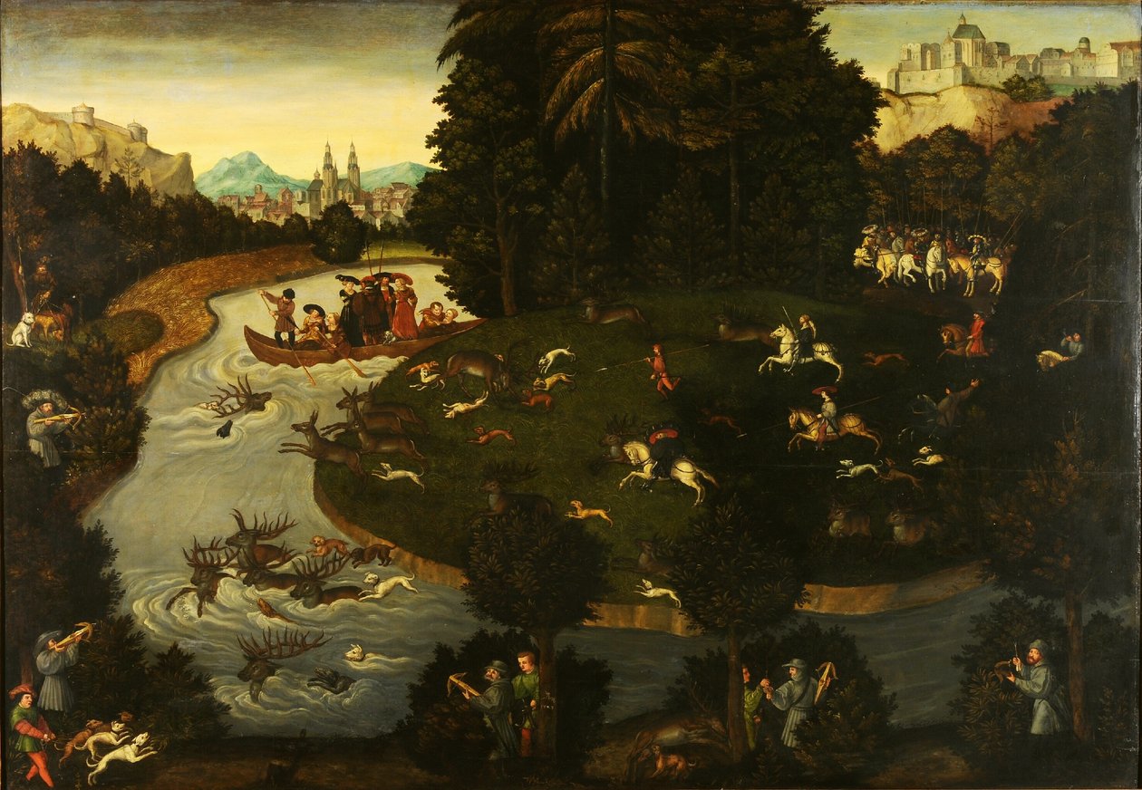 Hjortejagt af after Lucas Cranach the Elder