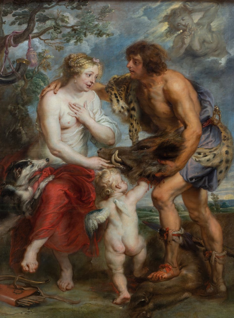 Tysk: Meleager und Atalante Meleager overrækker hovedet af det kalydoniske vildsvin til Atalanta af after Peter Paul Rubens