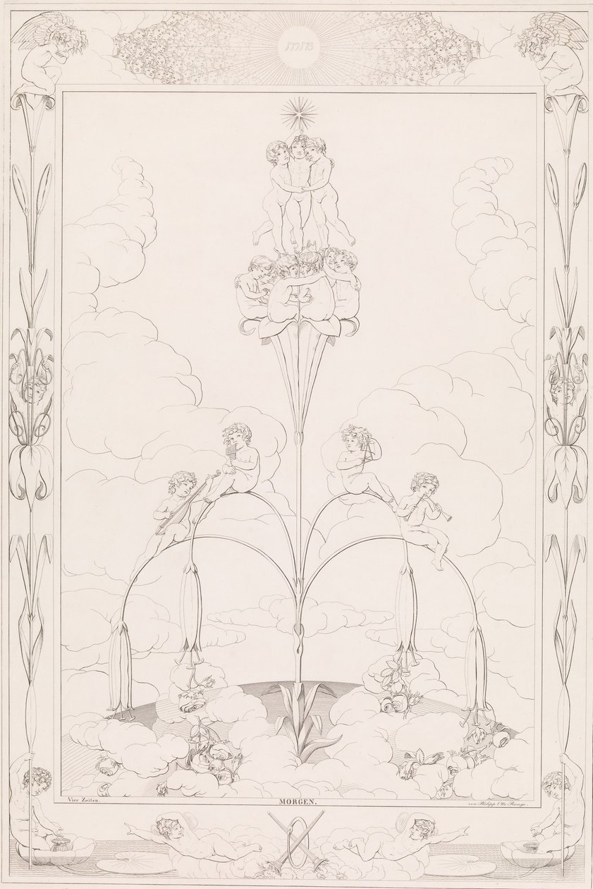 Morgen, fra serien The Times of the Day, 1807. af After Philipp Otto Runge