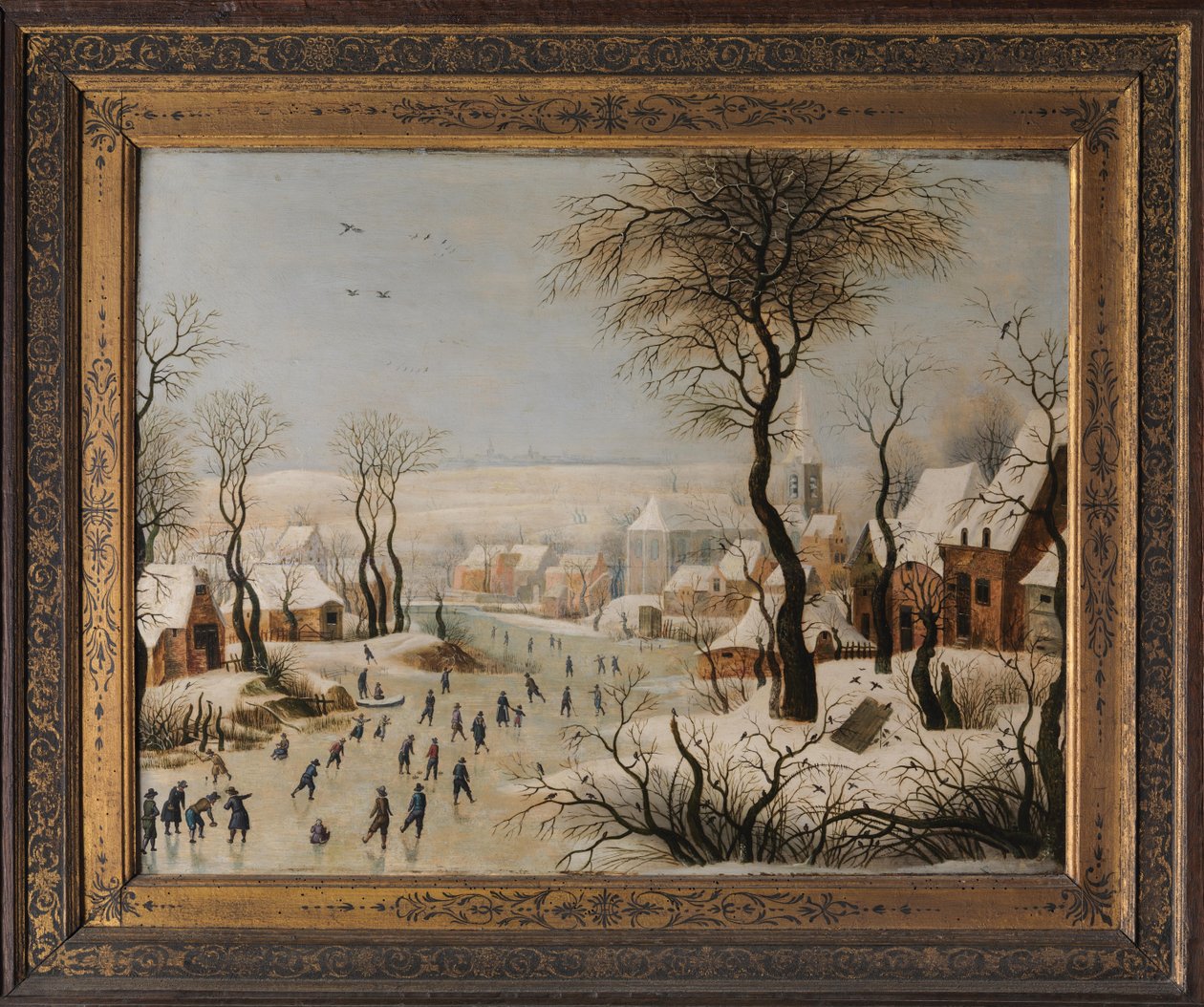 Vinterlandskab med en fuglefælde af After Pieter Brueghel the Elder