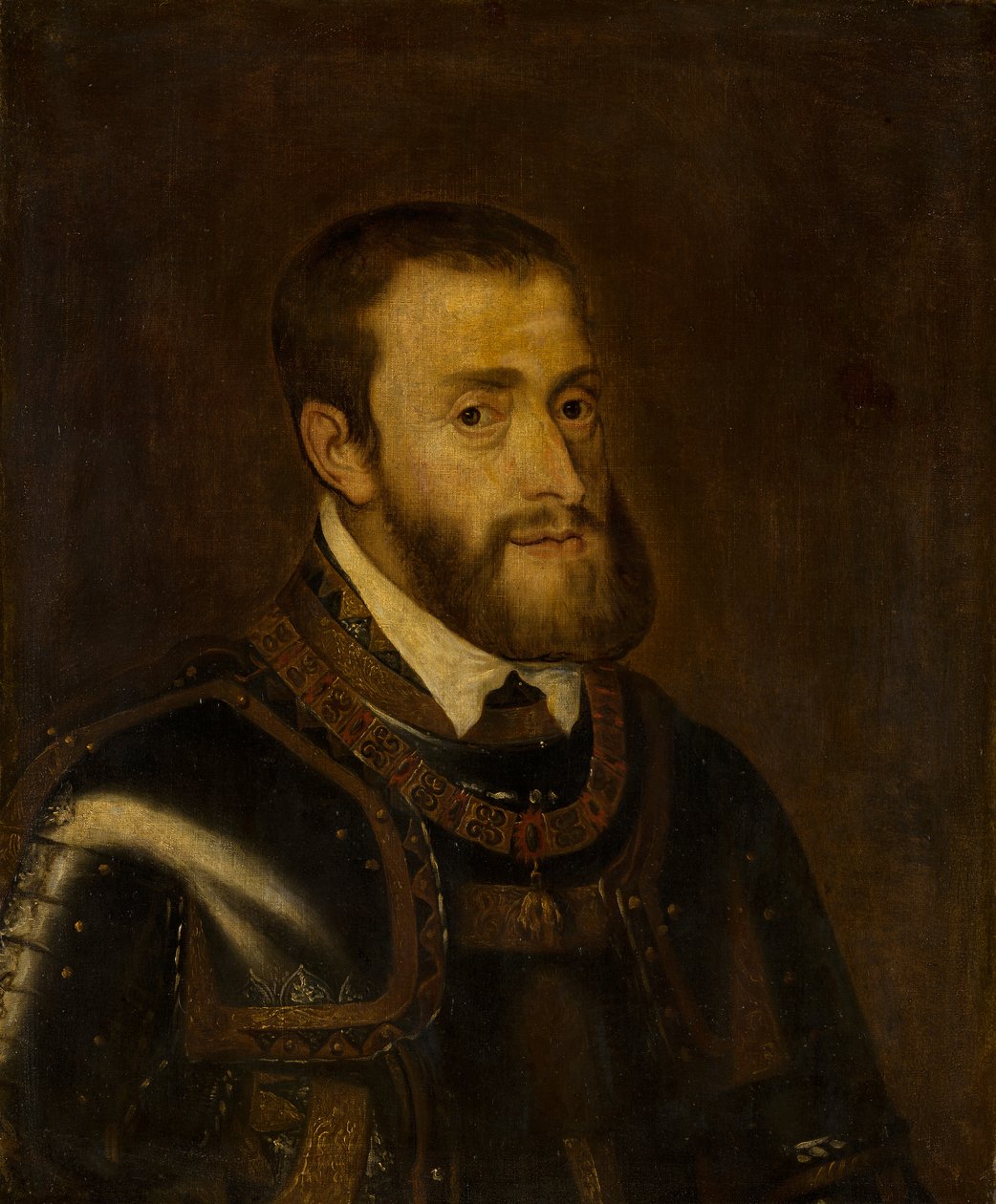 Portræt af kejser Karl V (1500-1558) af after Titian