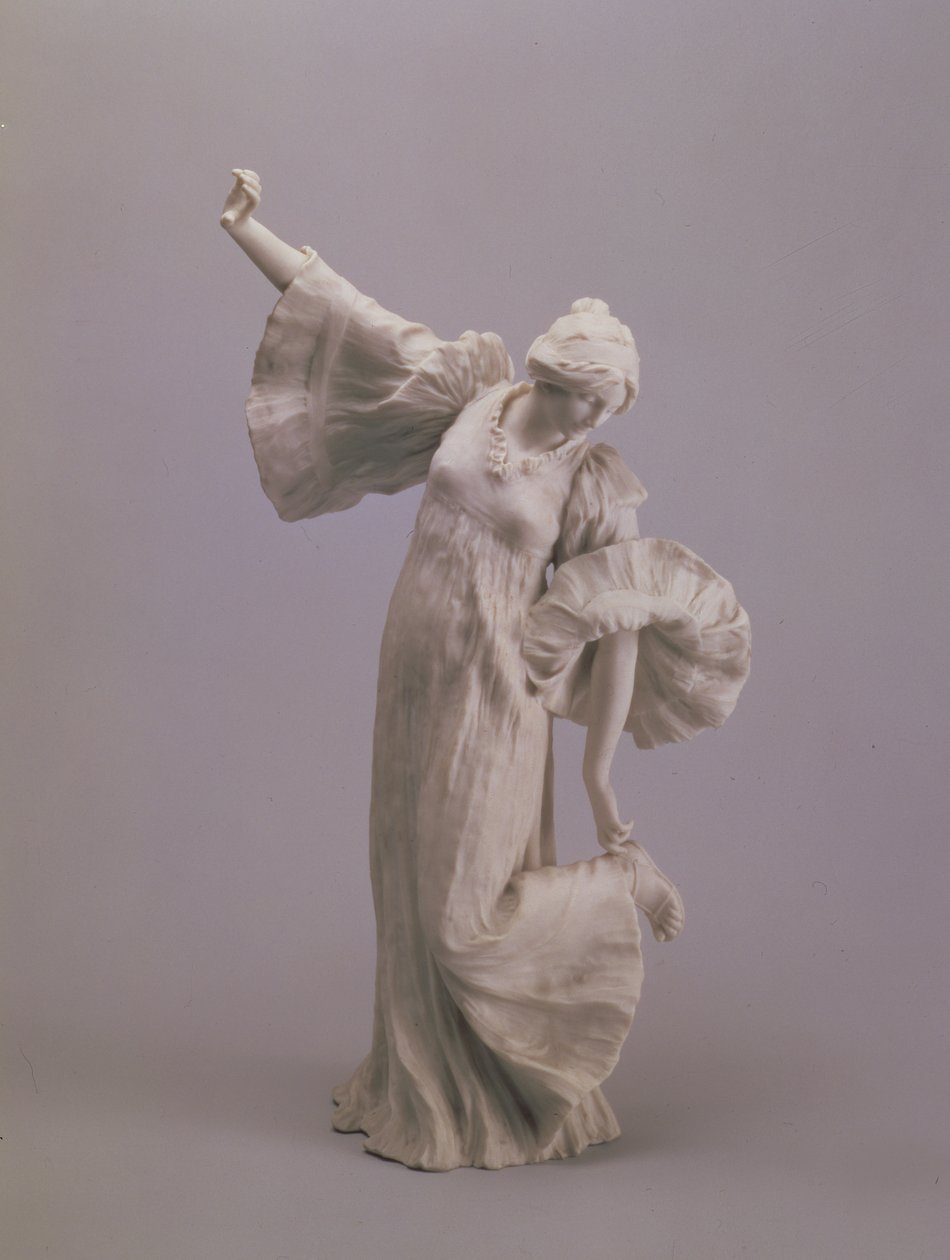 Danserinde, fra en bordskåner, Sevres, 1900 (biscuit) af Agathon Leonard