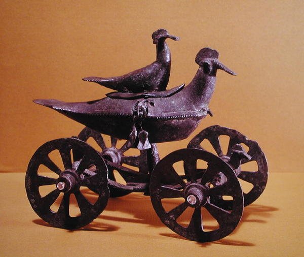 Votivvogn i form af to fugle, fra Glasinac nær Sarajevo (bronze) af Iron Age