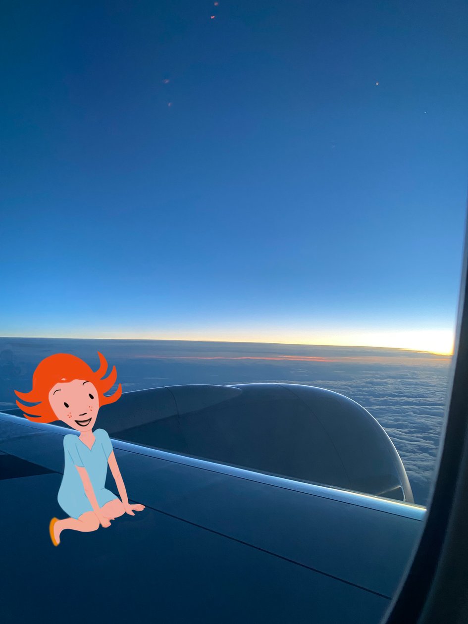 Lad os flyve, 2023 (digital kunst på fotografi) af Agnes Girardon