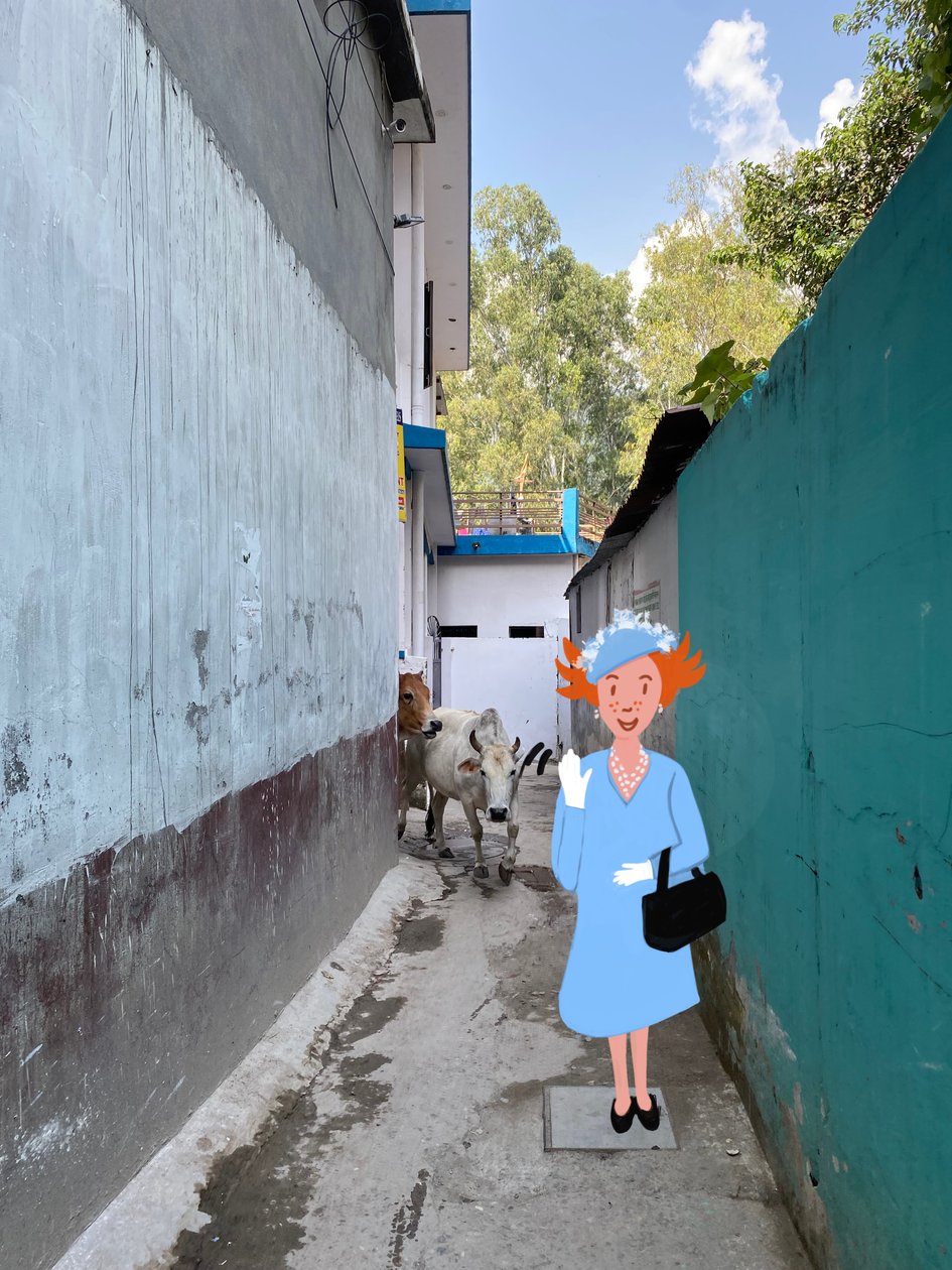 Dronning, 2023 (digital kunst på fotografi) af Agnes Girardon
