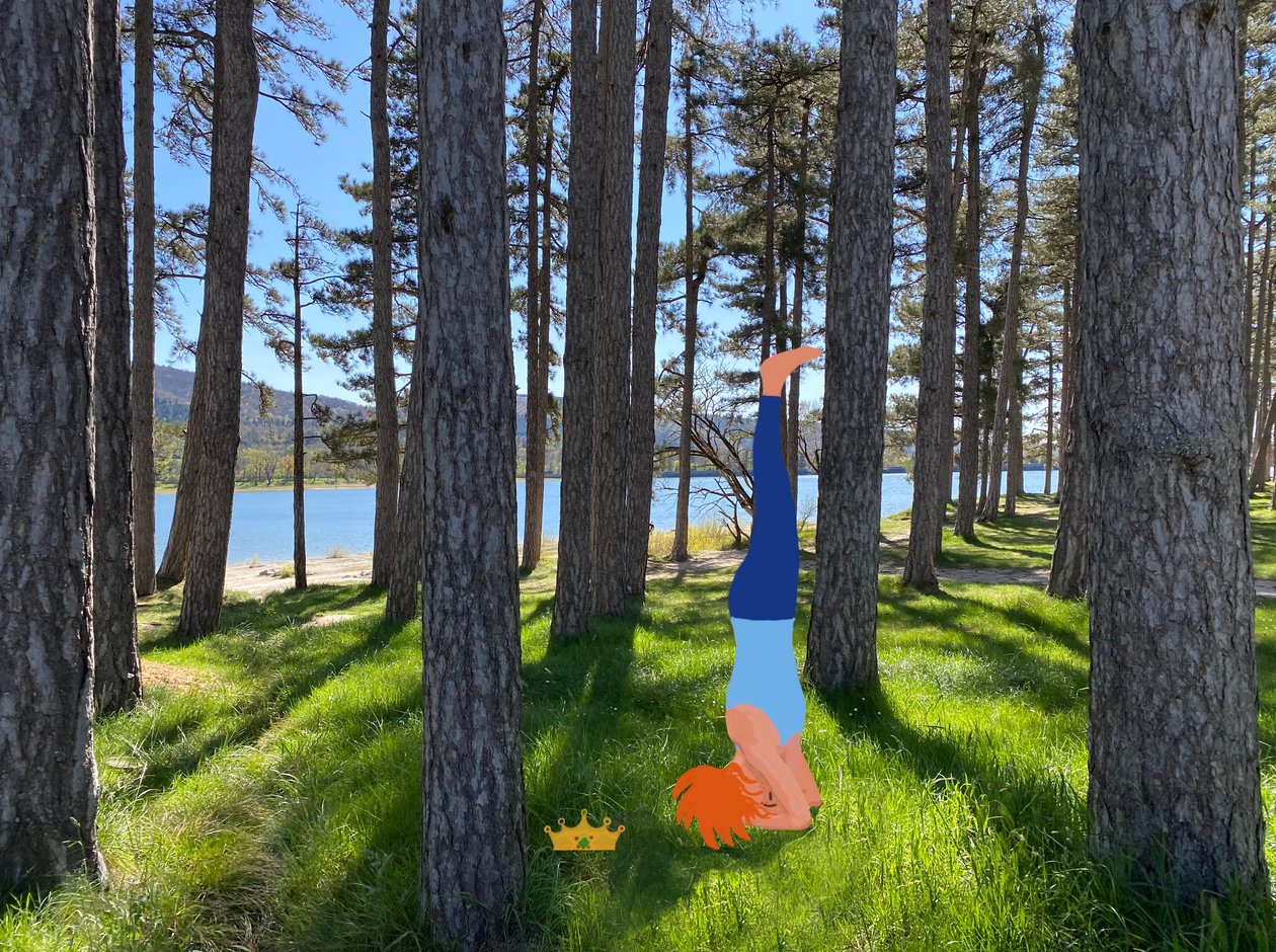 Sirsasana, 2023 (digital kunst på fotografi) af Agnes Girardon