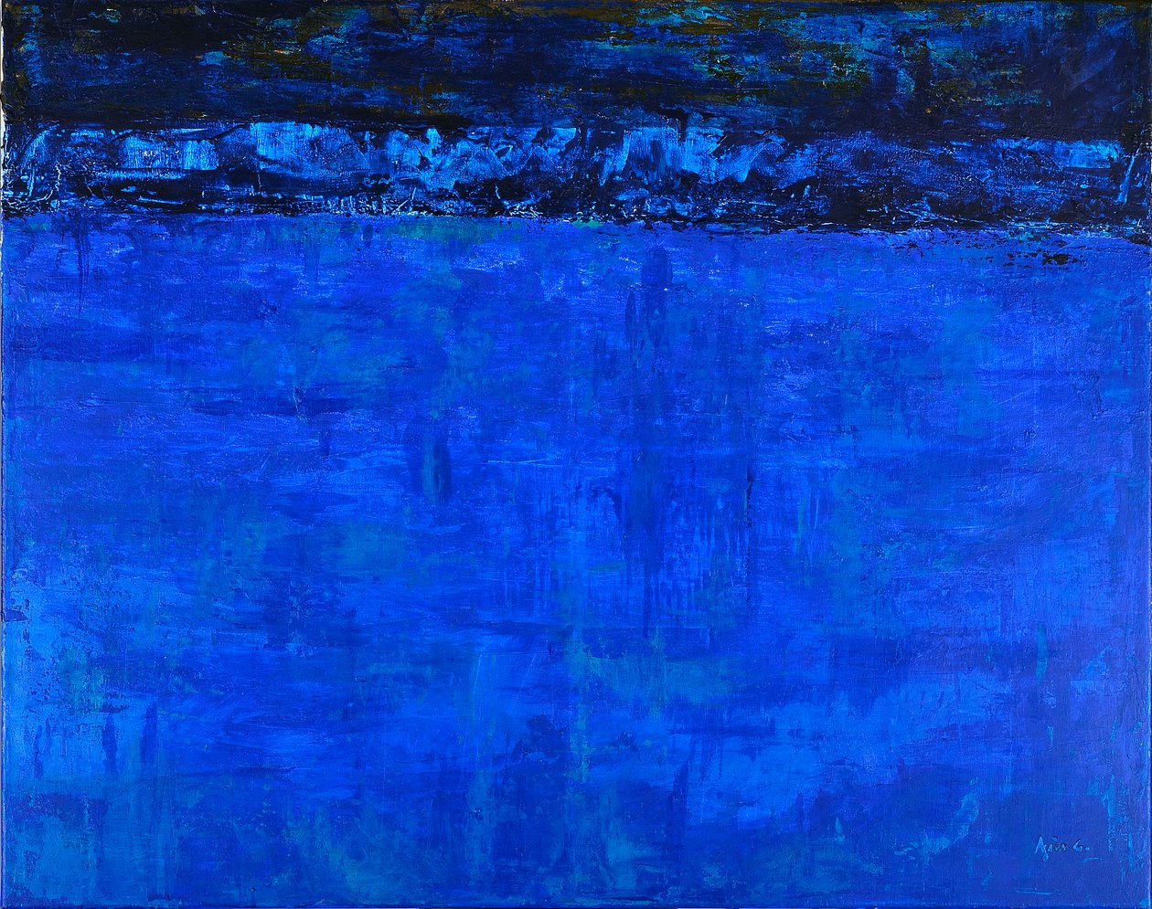 Uden titel 3, 2017 (akryl på lærred) af Agnes Girardon