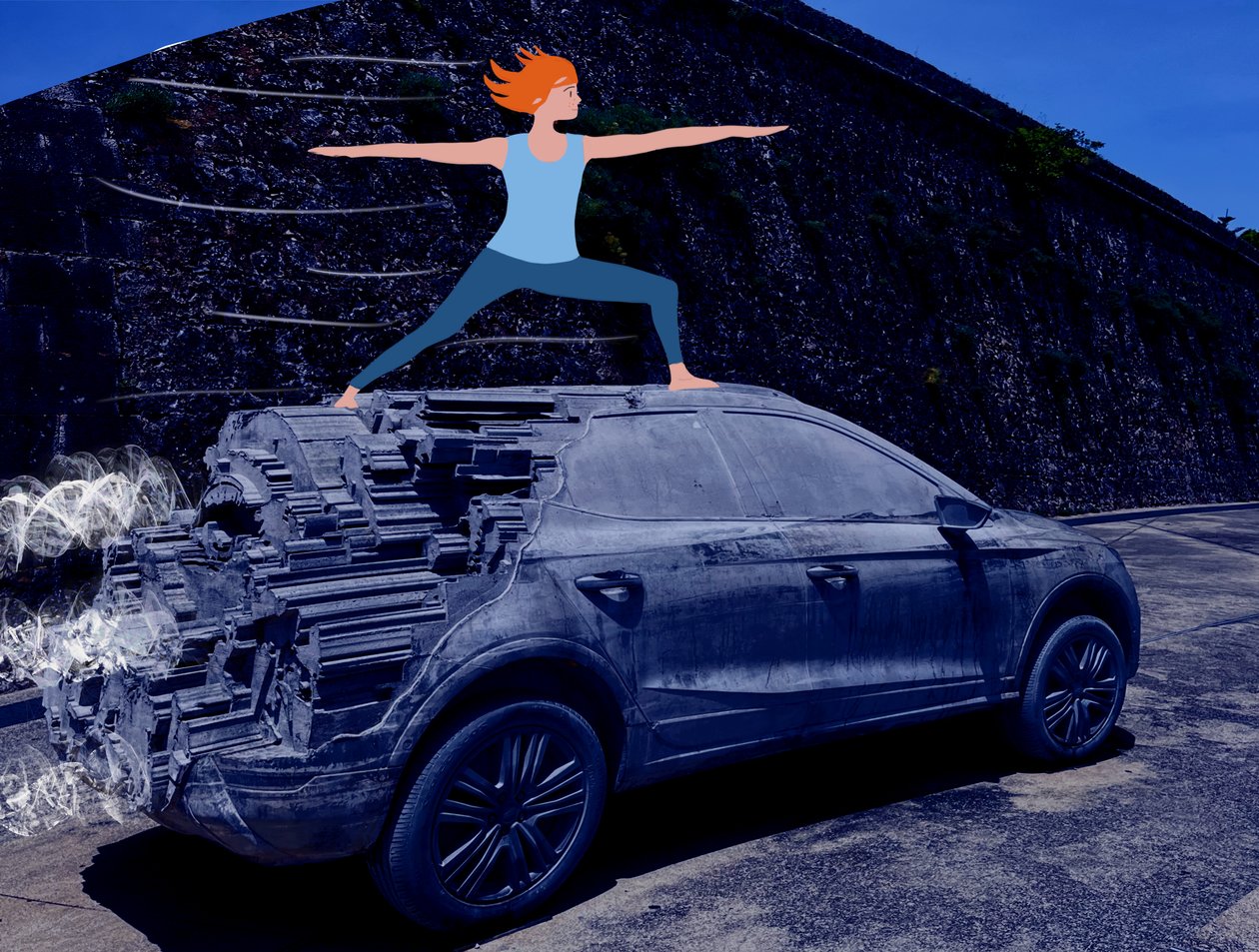 Warrior 2, 2023 (digital kunst på fotografi) af Agnes Girardon