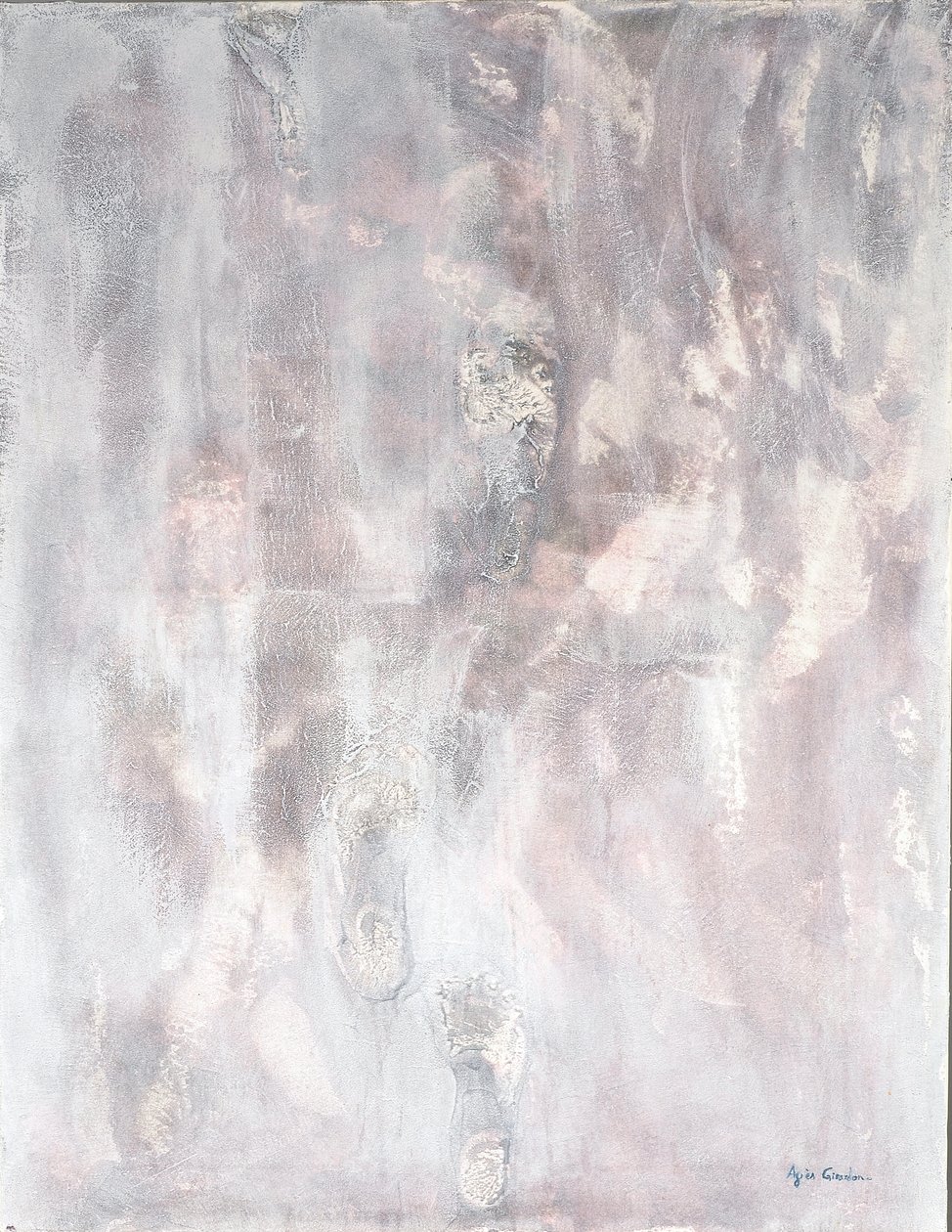 Where Do We Go, 2014 (blandet teknik, sand og akryl) af Agnes Girardon