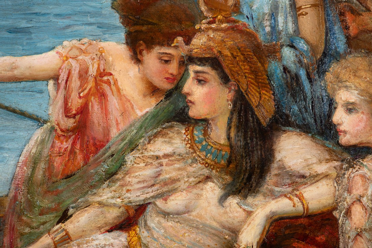 Antonius og Kleopatras flugt fra slaget ved Actium, ca. 1897 (olie på lærred) af Agnes Pringle
