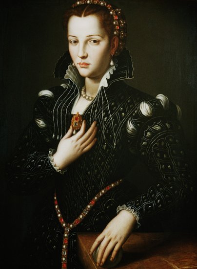 Portræt af Lucrezia af Medici af Agnolo Bronzino