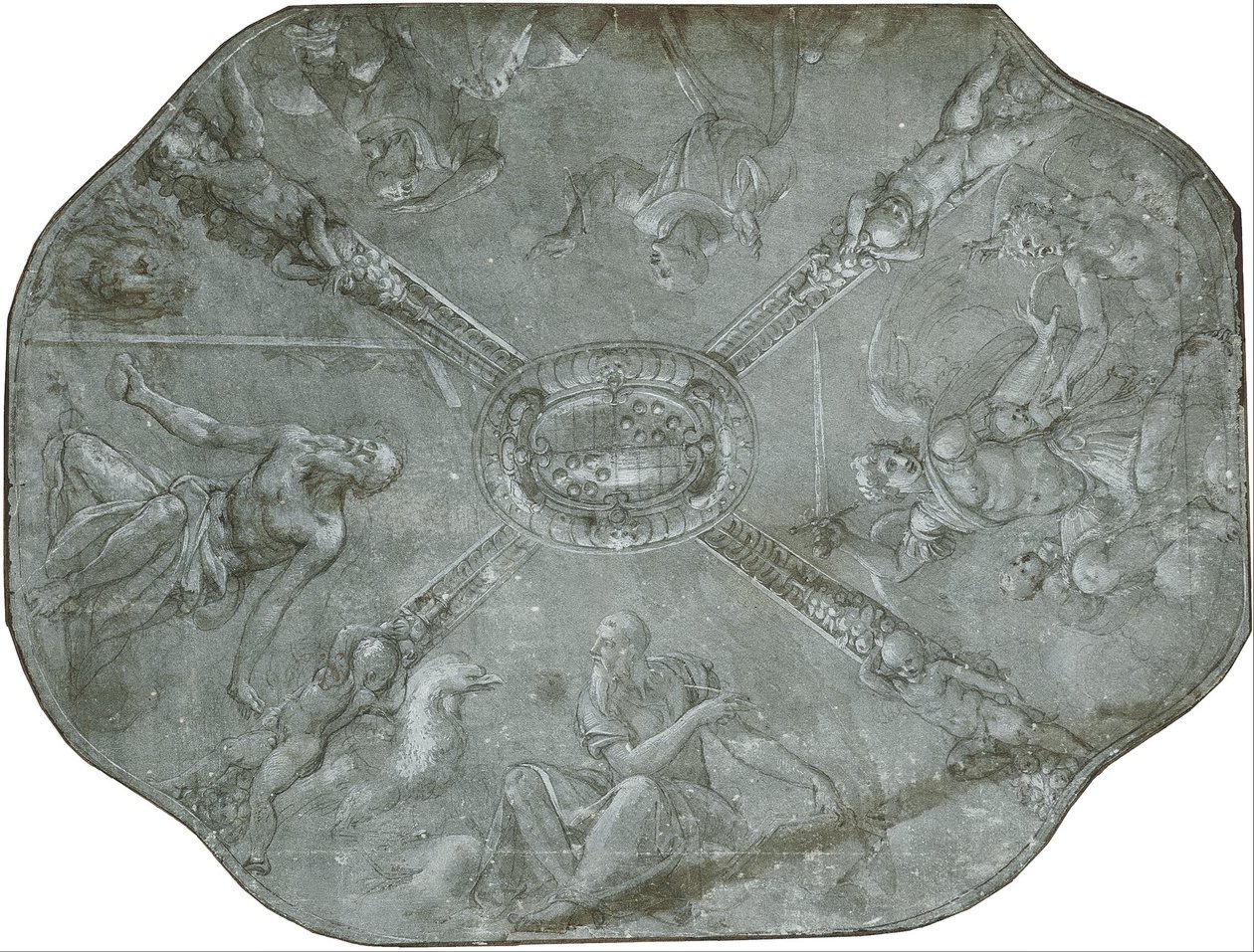 Skitse til freskoloftet i Capella dEleonora di Toledo, Palazzo Vecchio, Firenze af Agnolo Bronzino
