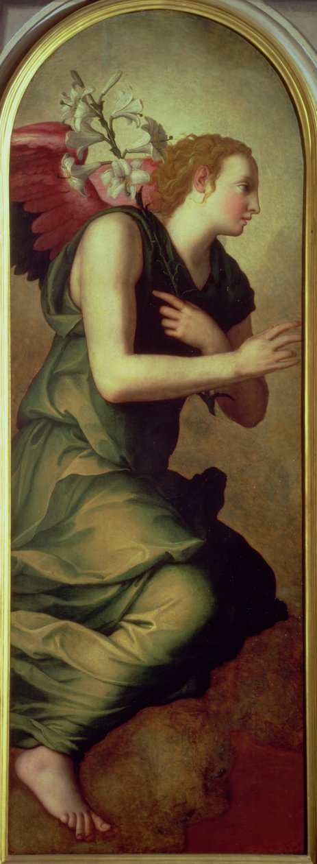 Ærkeenglen Gabriel, venstre panel af en bebudelse, 1555 (se også 82441) af Agnolo Bronzino