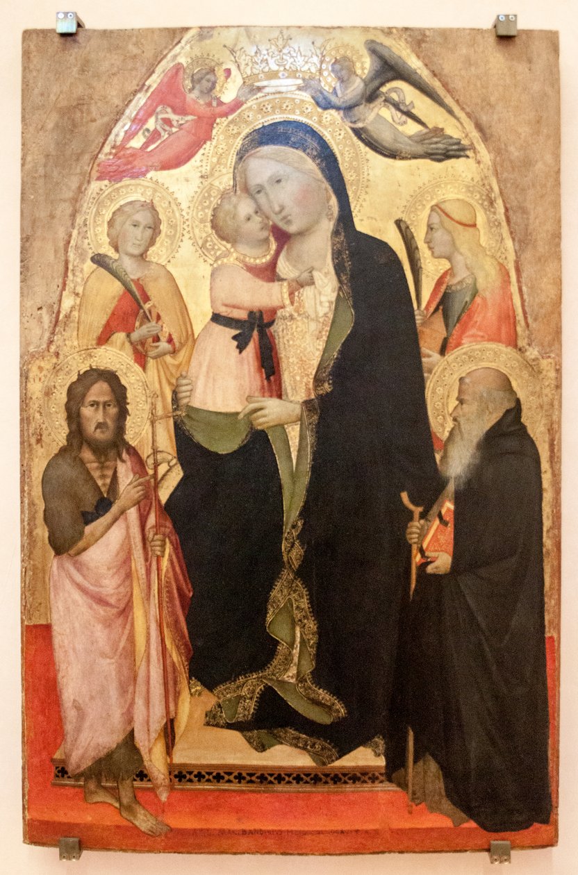 Madonna og barn mellem de hellige Johannes Døberen af Agnolo Gaddi